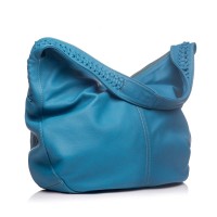 Geanta albastra RENA din piele naturala, model Emma RNXL3005-07N