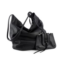 Geanta casual din piele naturala, model Simone RNXL3020.01N + NecklaceBag -Tied Wel