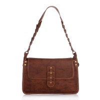 Geanta cognac RENA din piele naturala, model Scarlett RNL259-16V