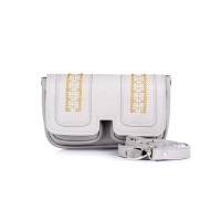 Geanta gri RENA din piele naturala cu broderii manuale model ANA RNS005-14N