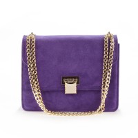 Geanta mov RENA din piele intoarsa la exterior si piele box la interior, model Grace RNM117-19IN