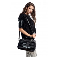 RENA Lookbook - Geanta neagra din piele naturala, model Sophie RNL225.