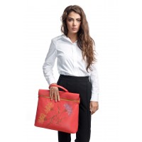 RENA Lookbook - Geanta rosie din piele naturala, model Ilinvca RNXL3006