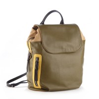 Rucsac RENA khaki din piele naturala, model RILEY RNXXL429-15N