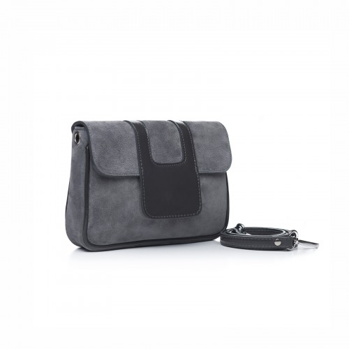 GEANTA GRI DIN PIELE INTOARSA SI LAC RNS002-14I